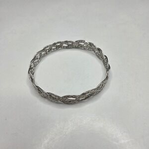 Unbranded Braided Bangle Bracelet Woven Silver Tone Metal Jewelry G8